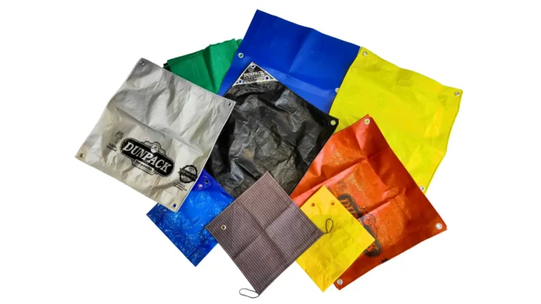 Showcase of different tarpaulin products